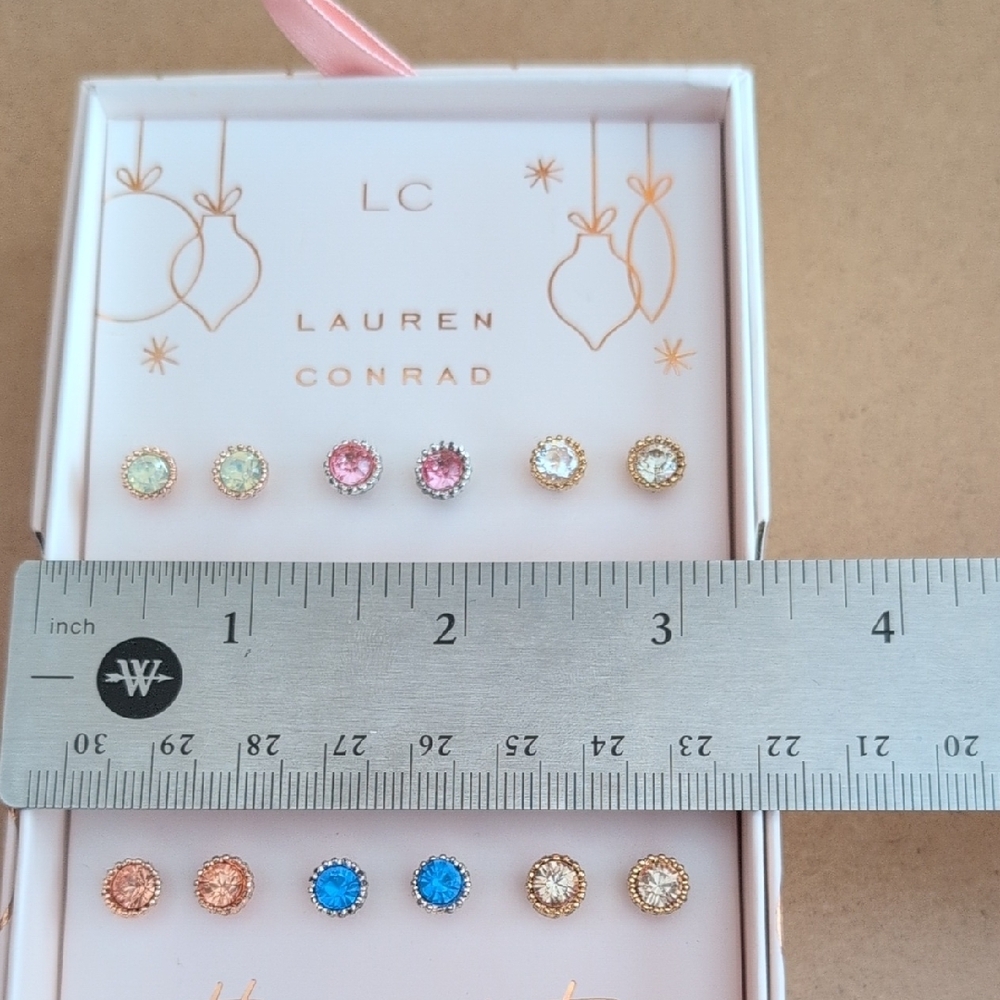 LC Lauren Conrad Sparkling Stud Earrings Set - Picture 4 of 7